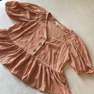 Lauren Conrad Blouse in orange and white